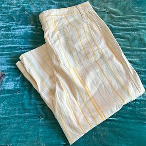 NWT 34P Madewell Wide-leg Crop Striped Trousers